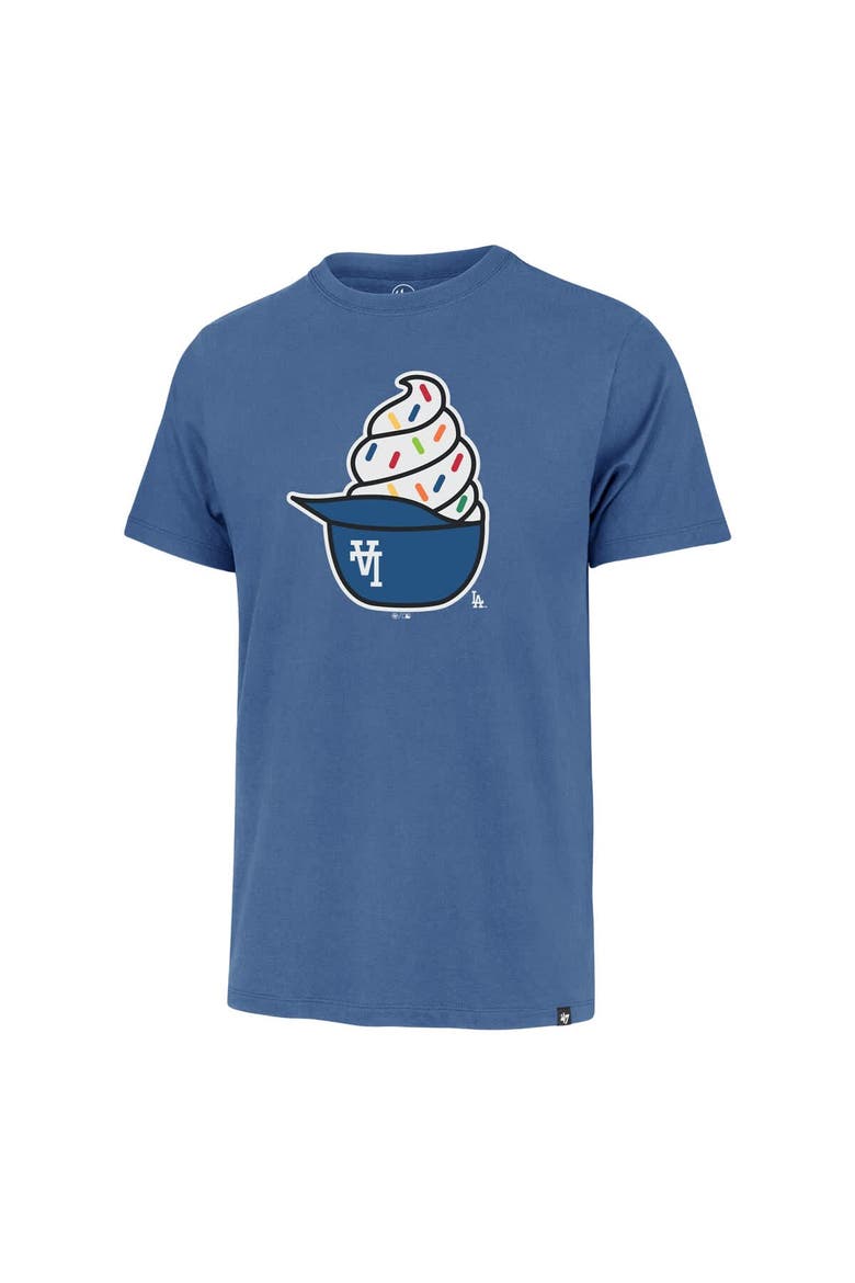 Men's '47  Royal Los Angeles Dodgers Ice Cream Helmet Franklin T-Shirt, Alternate, color, Royal