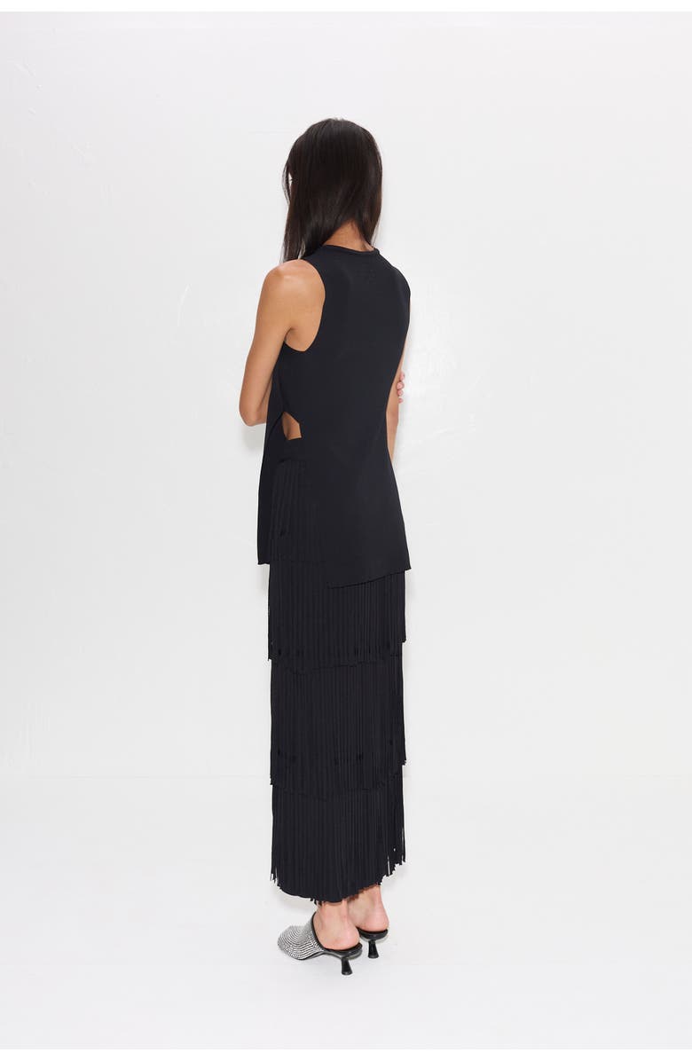 SIMONMILLER Za Za Knit Fringe Skirt, Alternate, color, Black