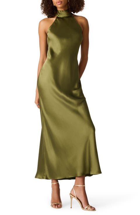 Lara Satin Bias Cut Maxi Dress