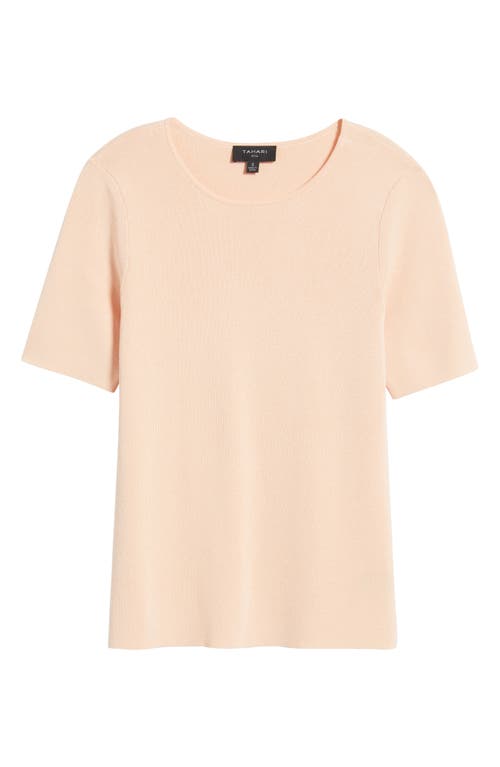 Tahari Asl Short Sleeve Sweater In Parfait