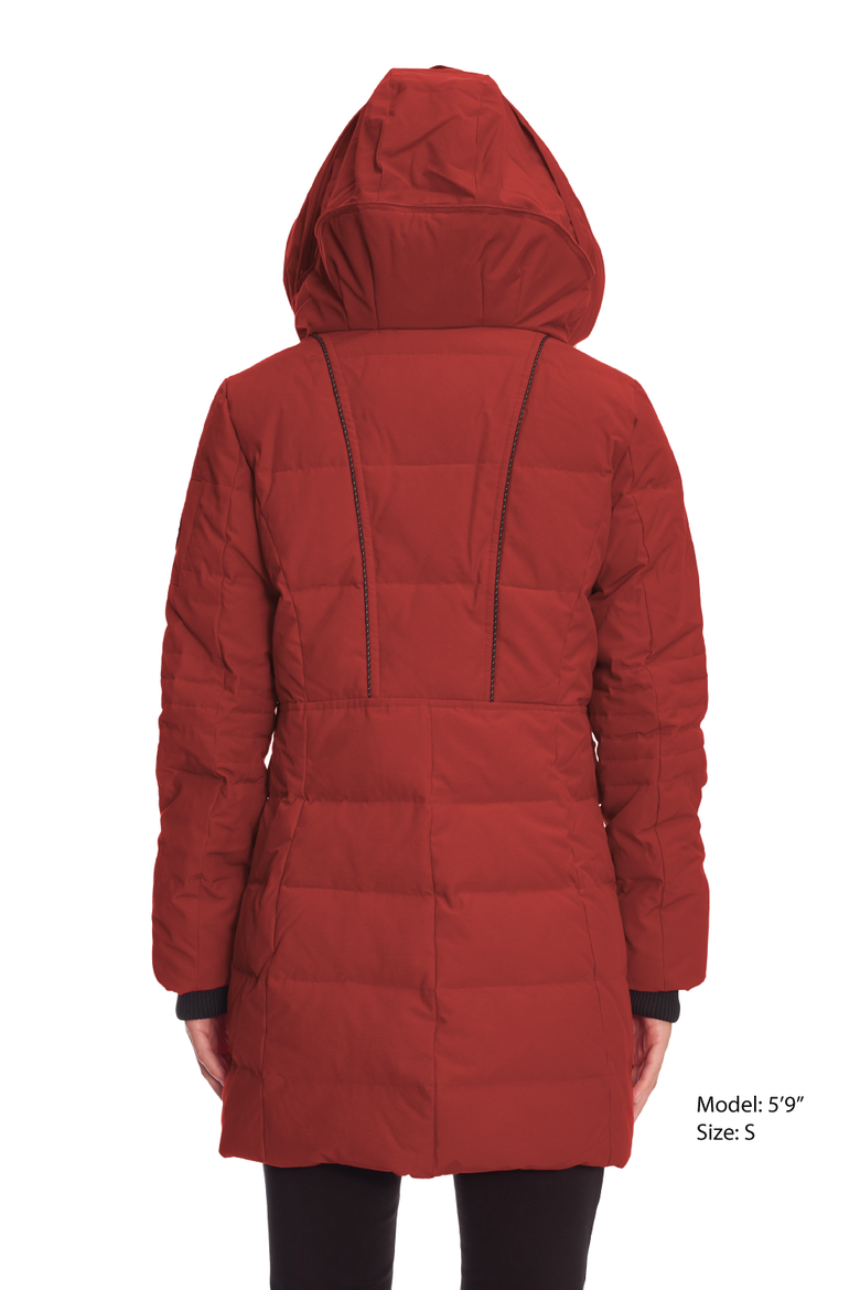 Kootney - Vegan Down Mid-Length Parka Coat, Alternate, color, CRIMSON
