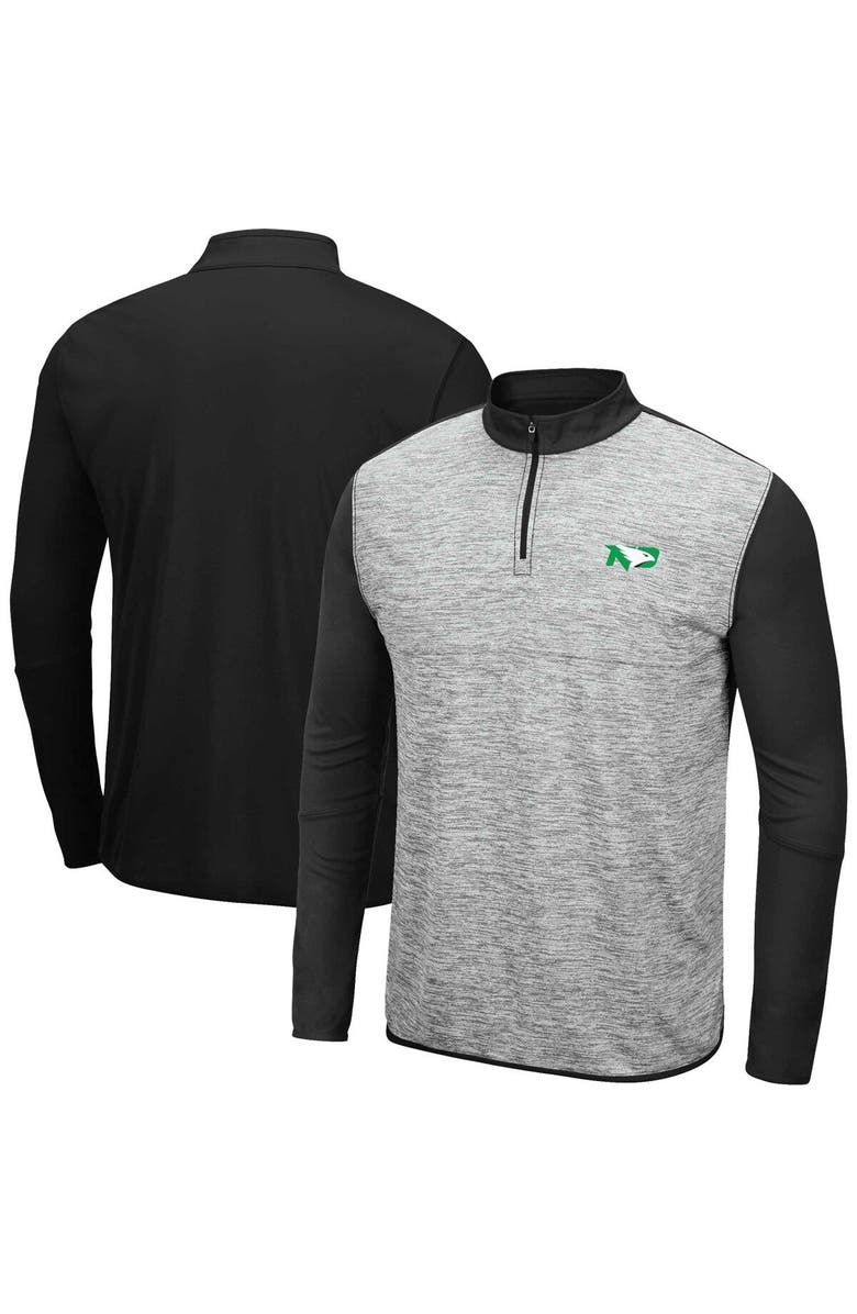 COLOSSEUM Men's Colosseum Heather Gray/Black North Dakota Prospect Quarter-Zip Jacket, Main, color, Heather Gray