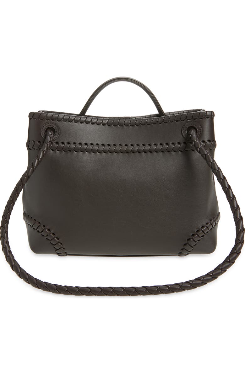 Bottega Veneta Borsa Whipstitch Leather Shoulder Bag, Alternate, color, 2009 Espresso-M Brass