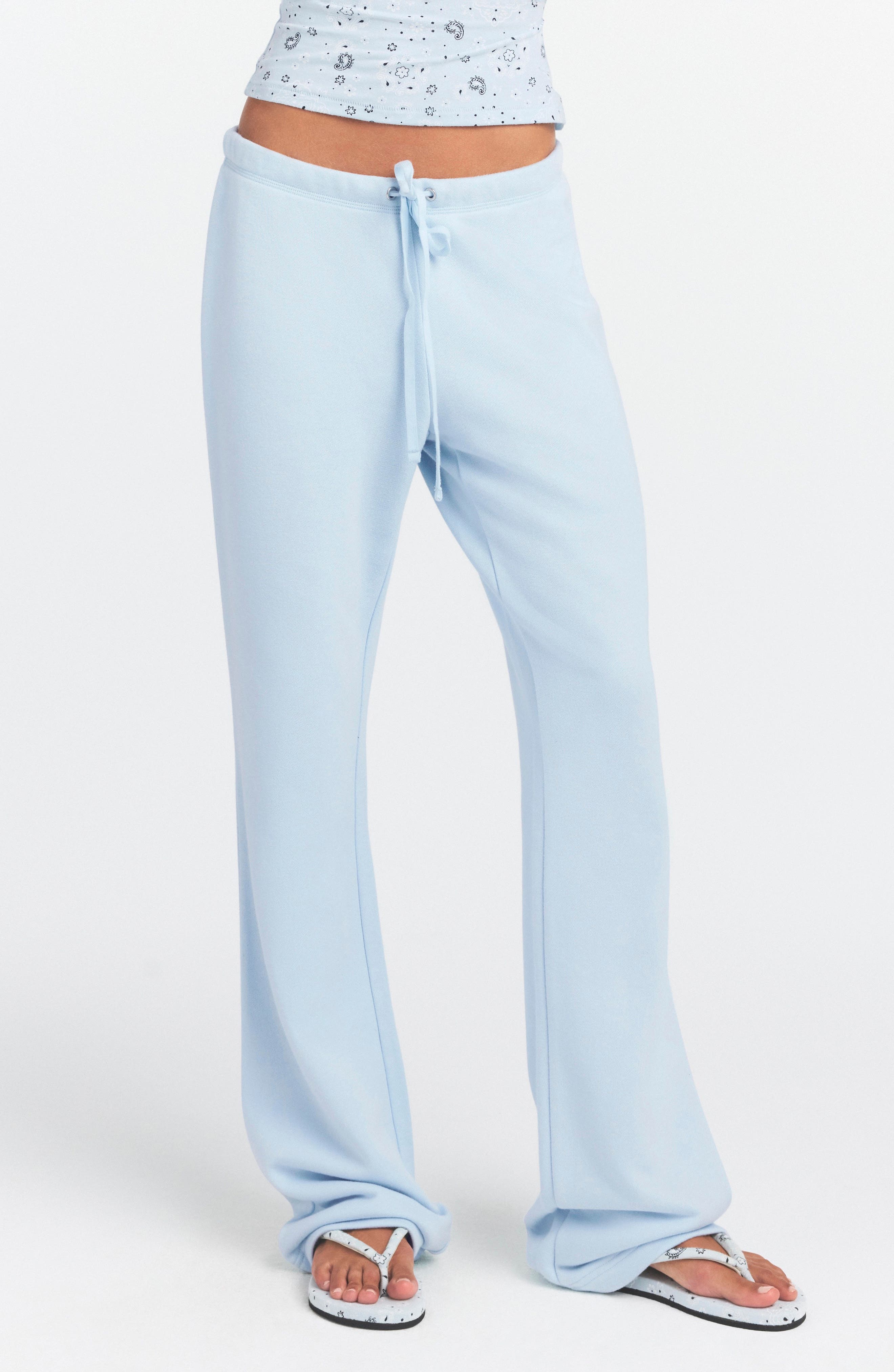 Drapey French Terry Straight Leg Pants (Women) | Nordstrom
