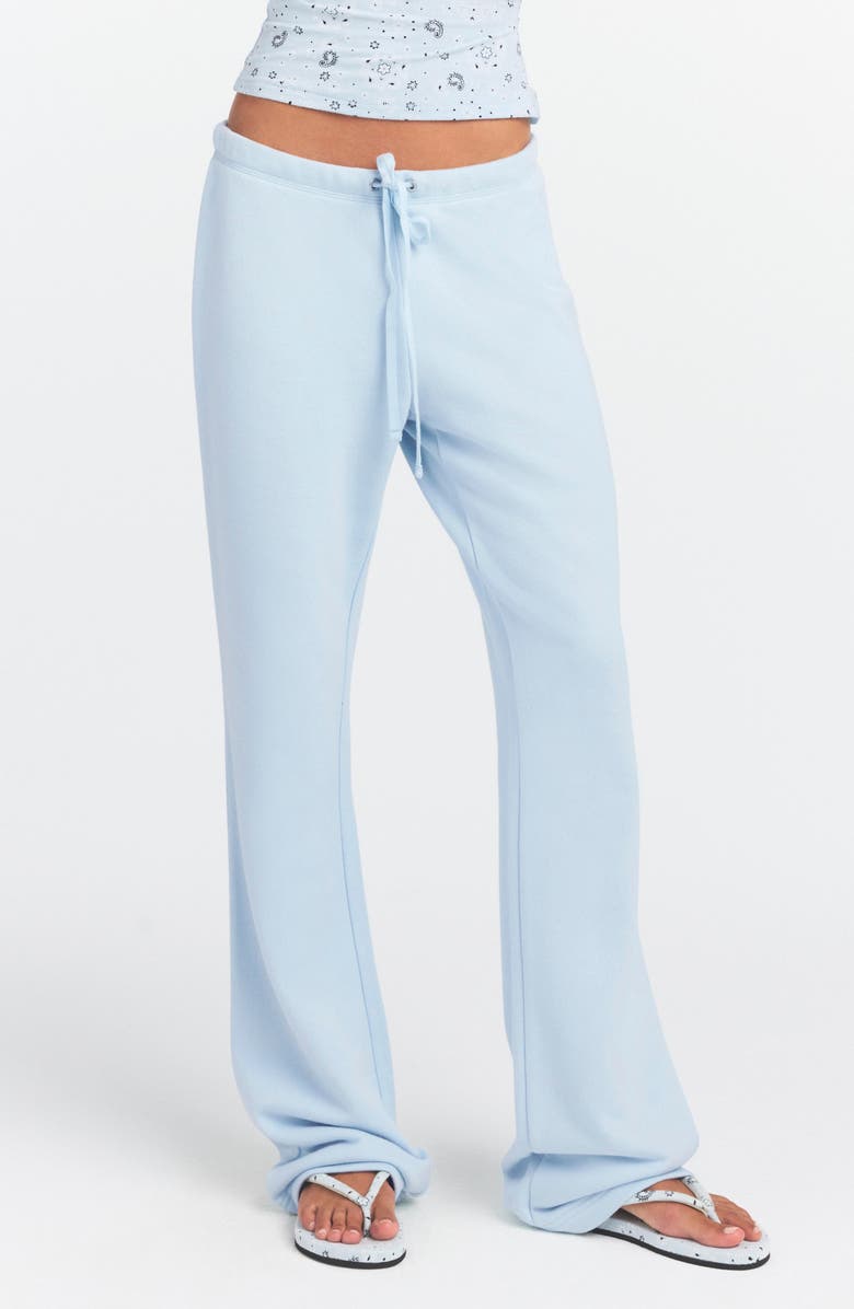 SKIMS Drapey French Terry Straight Leg Pants, Main, color, Powder Blue