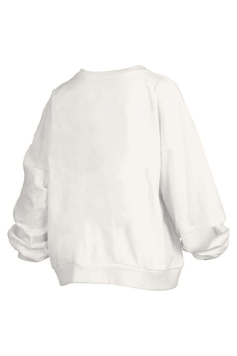 Women's Pressbox White Oklahoma State Cowboys Oversized Janice Retro Waist-Length Pullover Sweatshirt, Alternate, color, White