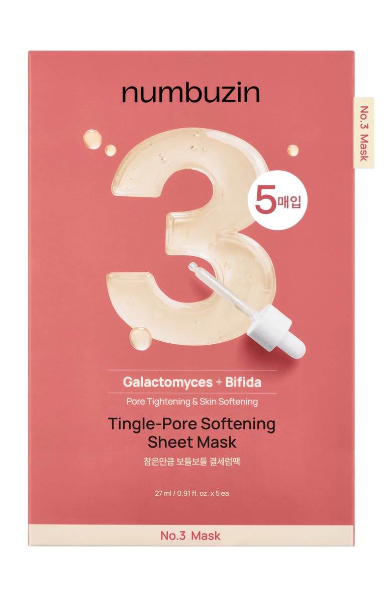 Numbuzin 5-Pack No.3 Tingle-Pore Softening Sheet Masks, Alternate, color,