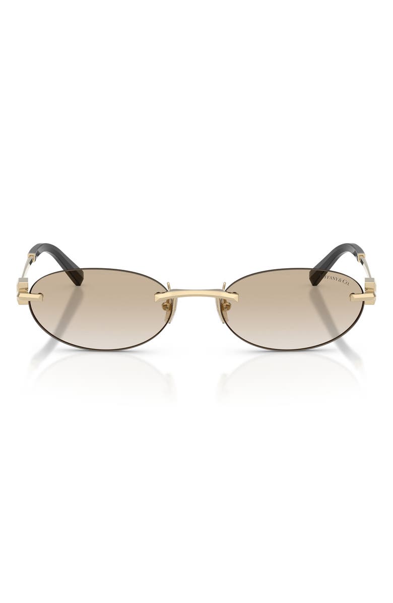 Tiffany & Co. 56mm Oval Sunglasses, Main, color, Gold / Neutral Gradient Grey