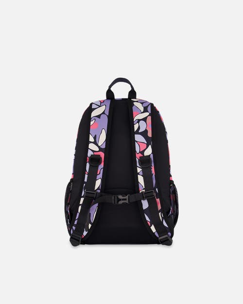 Deux Par Deux Kids Backpack Retro Flower In Multi