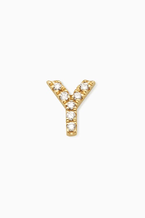 Oradina 14k Gold Luxe Letter Diamond Initial Single Stud