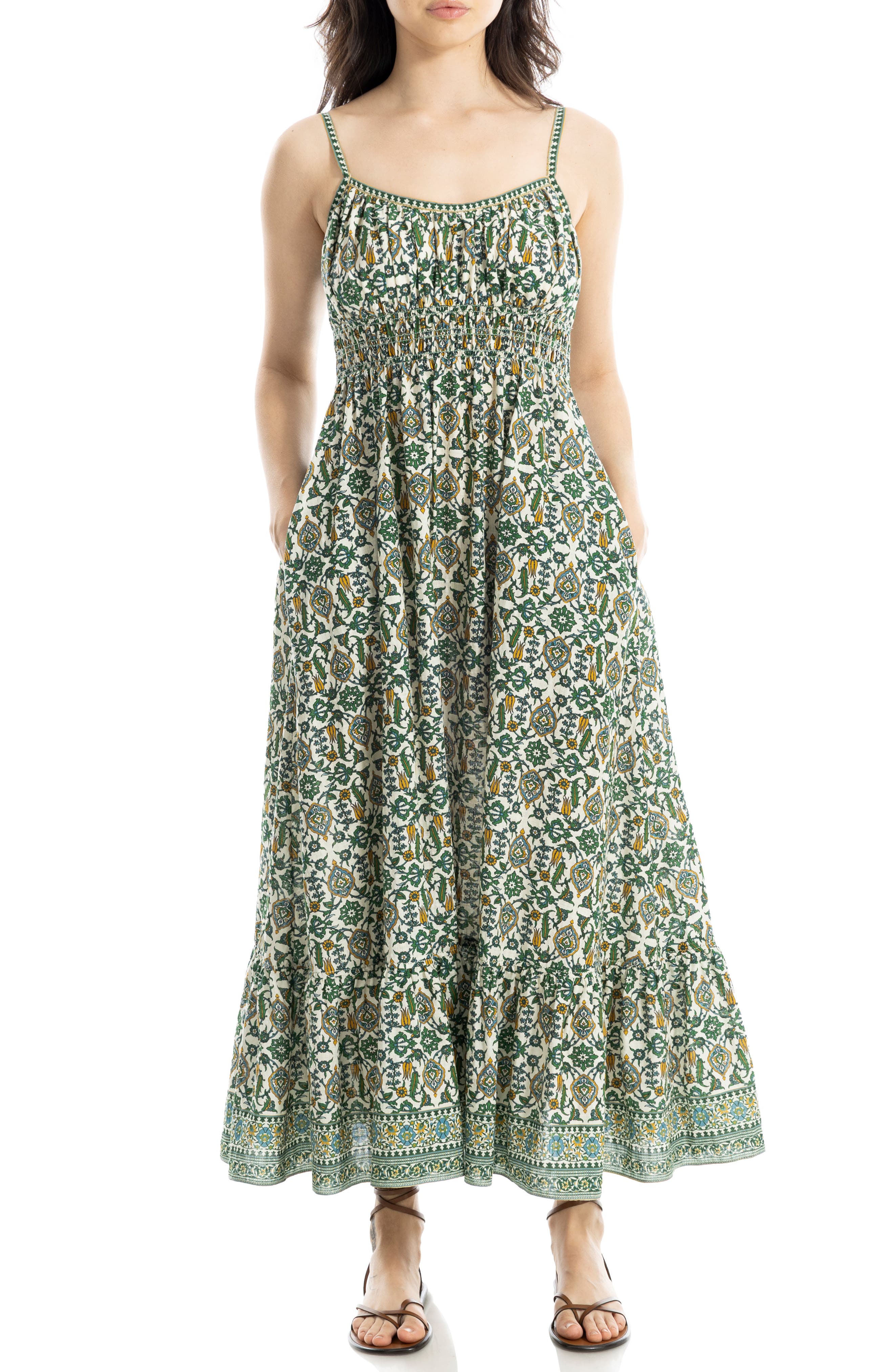 Smocked Empire Waist Maxi Dress - image 3