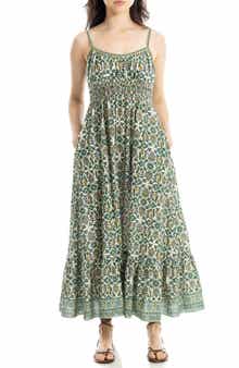 Smocked Empire Waist Maxi Dress