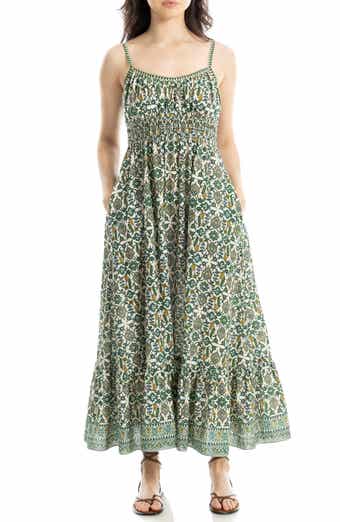 Smocked Empire Waist Maxi Dress
