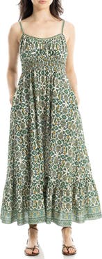 MAX STUDIO Smocked Empire Waist Maxi Dress