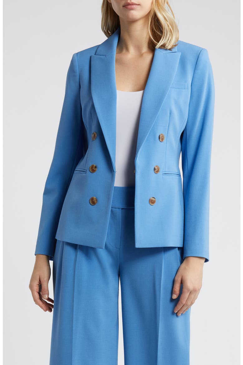 Faux Double Breasted Blazer, Main, color, SUMMER SKY