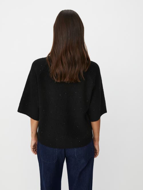 Masai Copenhagen Mafarinna Shimmer Short Sleeve Jumper In Black