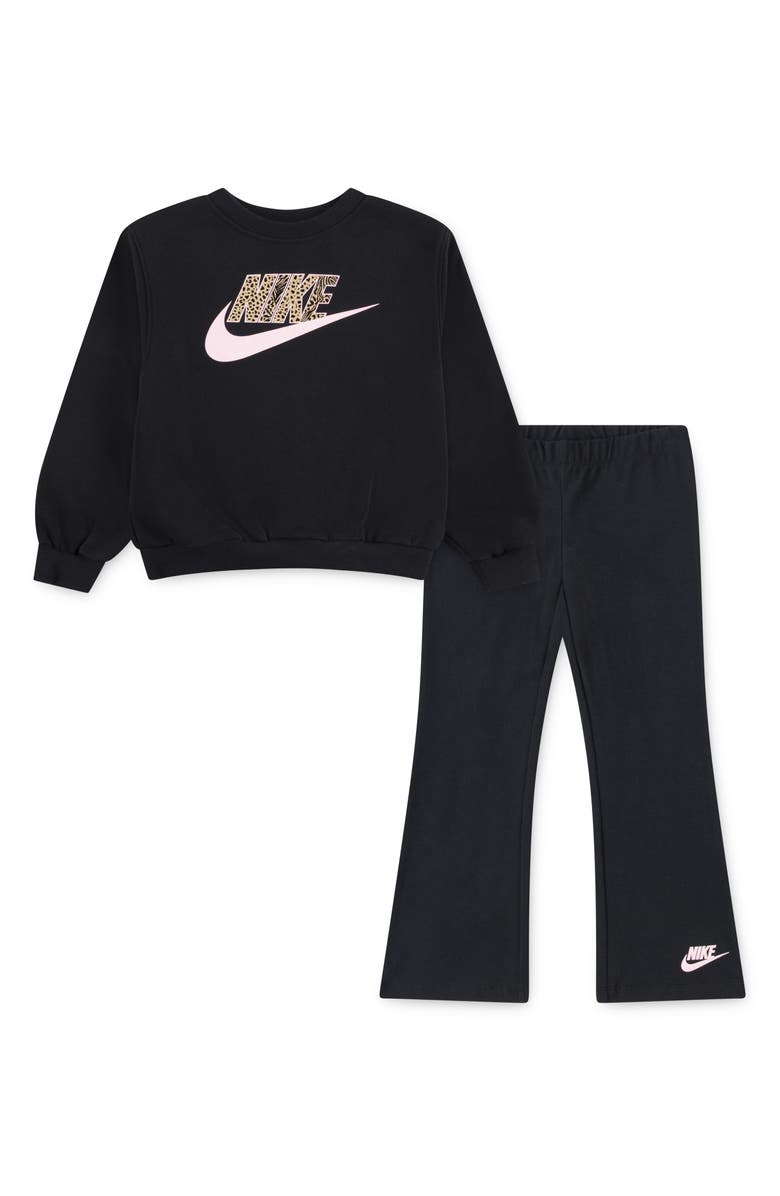 Nike Kids' Wild Warmth Sweatshirt & Flare Leggings Set, Main, color, Black