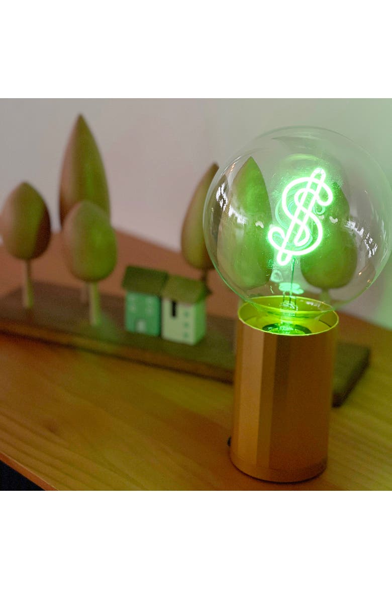Dollar Sign Portable Table Lamp, Alternate, color, Gold