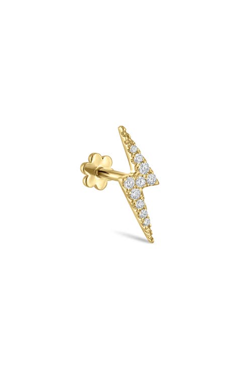 Diamond Lightning Bolt Single Stud Earring