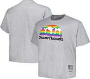 Mitchell & Ness Men's Mitchell & Ness Heather Gray Denver Nuggets Big & Tall Hardwood Classics Vintage Logo T-Shirt