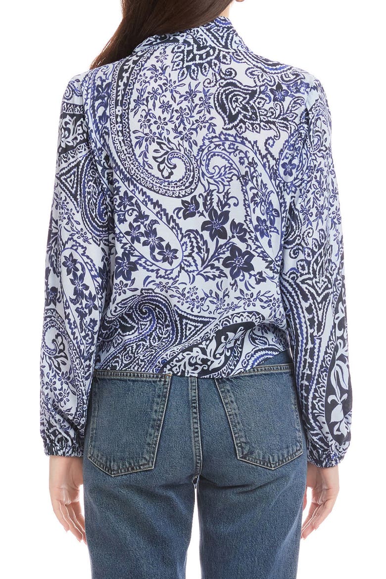 Scarlet Bandana Print Tie Front Top, Alternate, color, PAISLEY