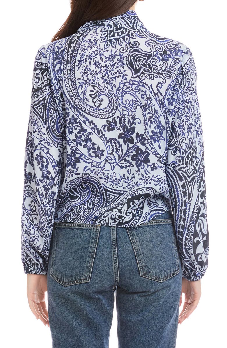 FIFTEEN TWENTY Scarlet Bandana Print Tie Front Top, Alternate, color, Paisley