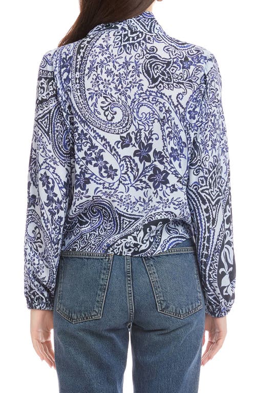 Fifteen Twenty Scarlet Bandana Print Tie Front Top In Blue