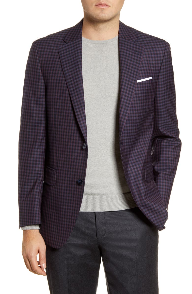 Peter Millar Classic Fit Check Wool Sport Coat, Main, color,