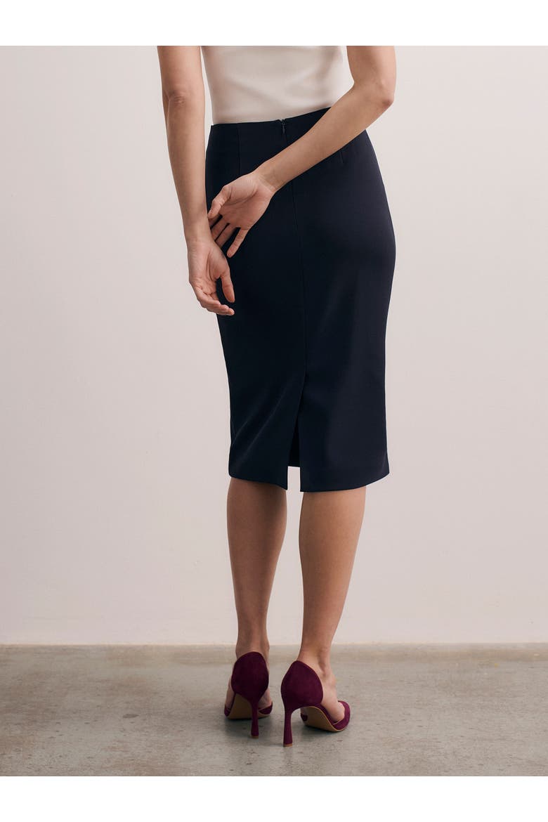 High Waist Tailored Pencil Skirt, Alternate, color, Navy