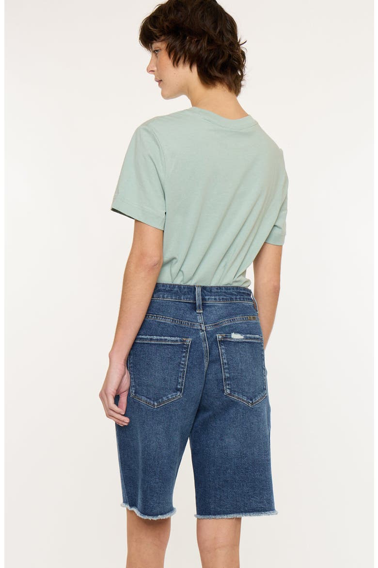 Arley Essentials Mid Rise Denim Jorts, Alternate, color, Dark Wash