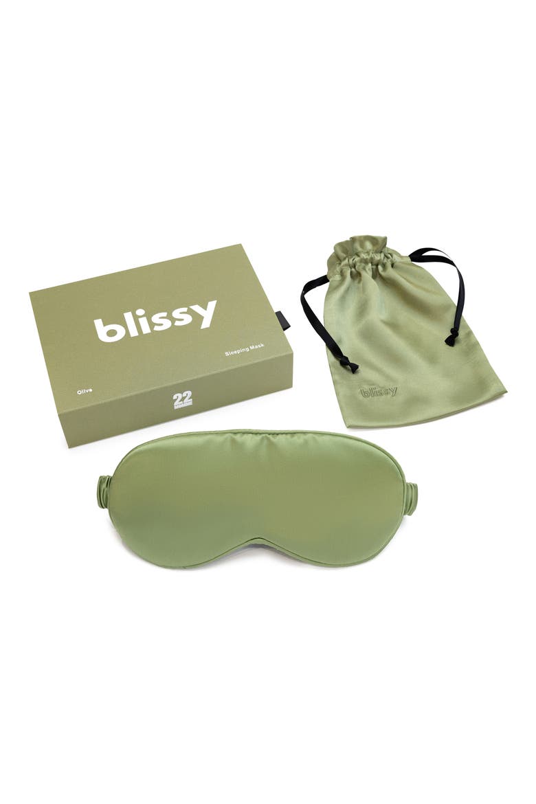 Silk Sleep Mask, Alternate, color, OLIVE