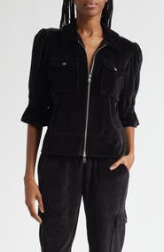 Cinq à Sept Holly Elbow Sleeve Velour Jacket