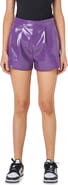 Grey Lab Shiny Faux Leather Shorts