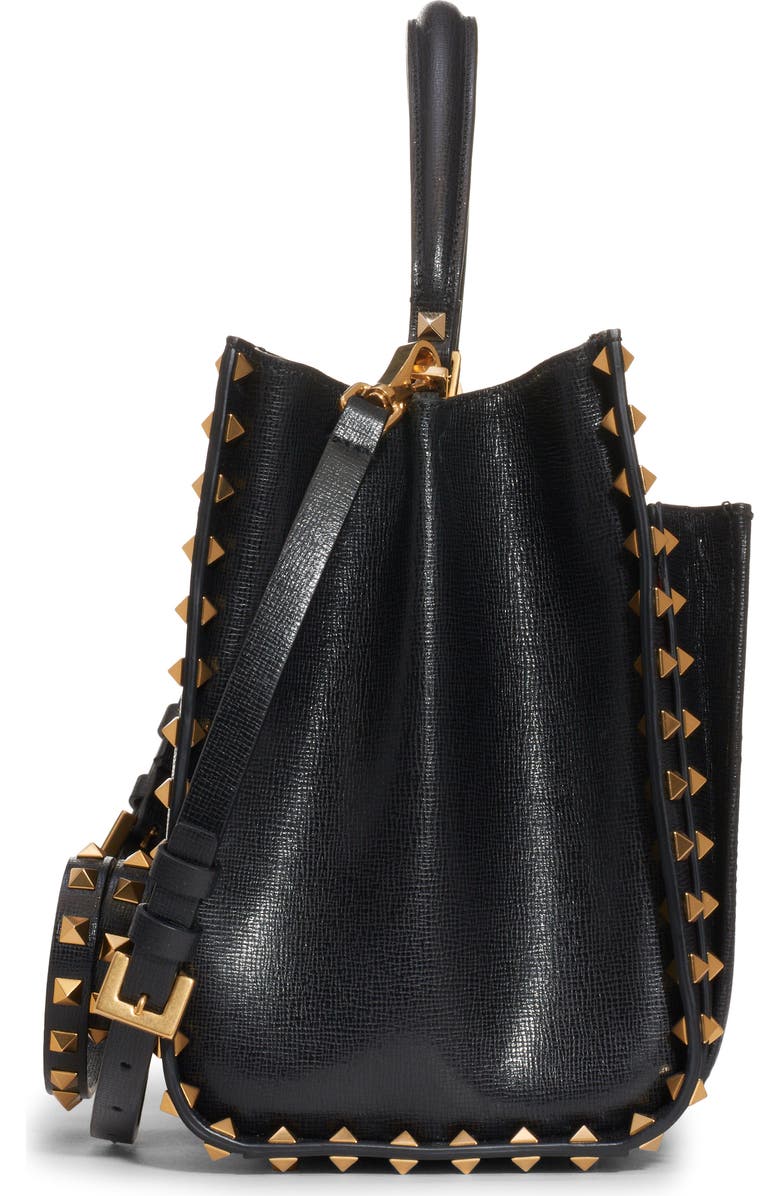 Valentino Garavani Medium Alcove Rockstud Leather Satchel, Alternate, color,