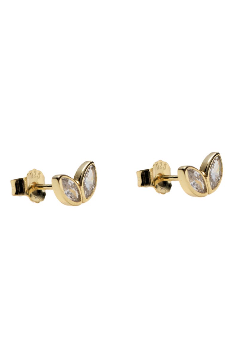 Argento Vivo Sterling Silver Teardrop Post Stud Earrings, Main, color, Gold