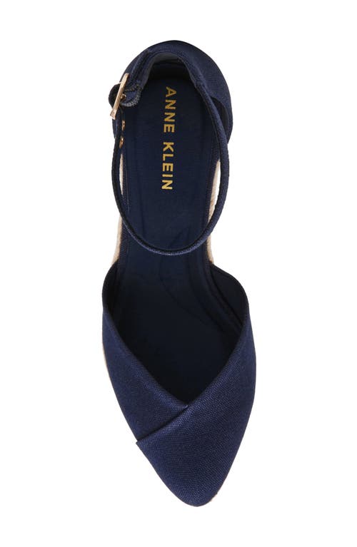 Anne Klein Wilmott Ankle Strap Espadrille Wedge Sandal In Blue