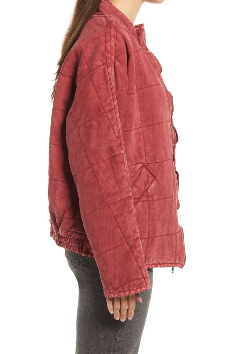 We the Free Dolman Sleeve Quilted Jacket, Alternate, color, CHERRY JUICE