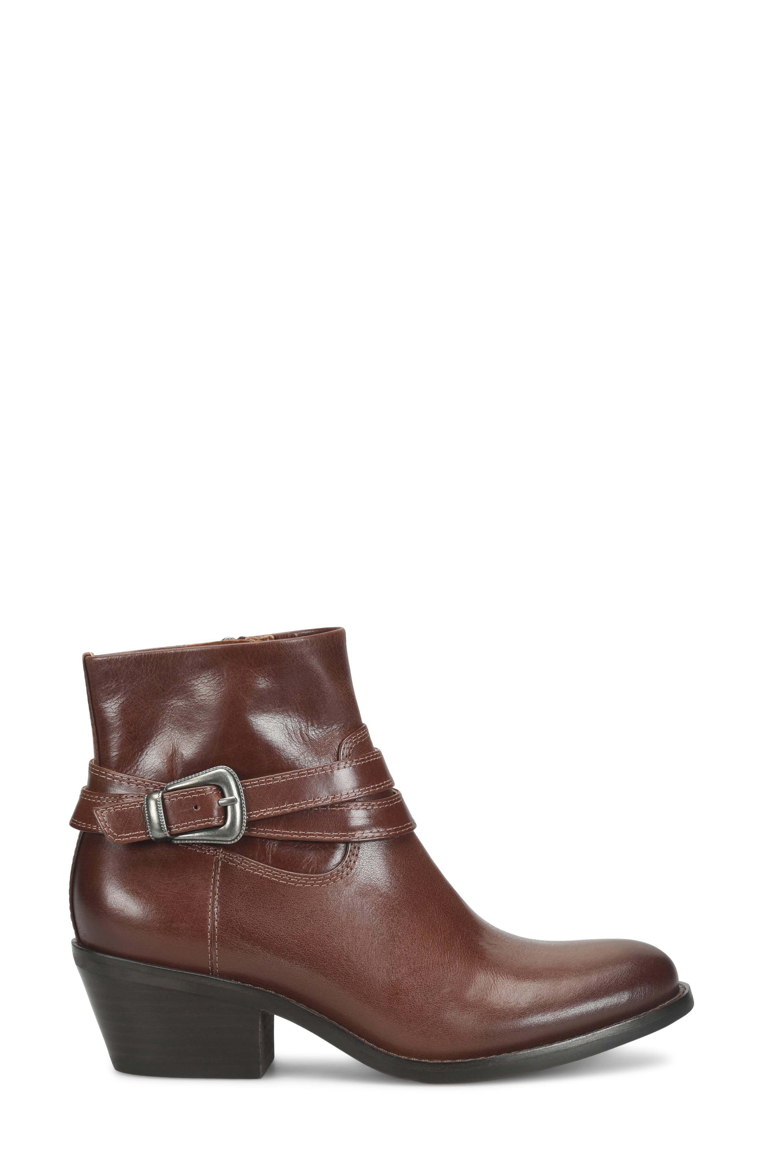 Alessandra Leather Bootie, Alternate, color, COGNAC