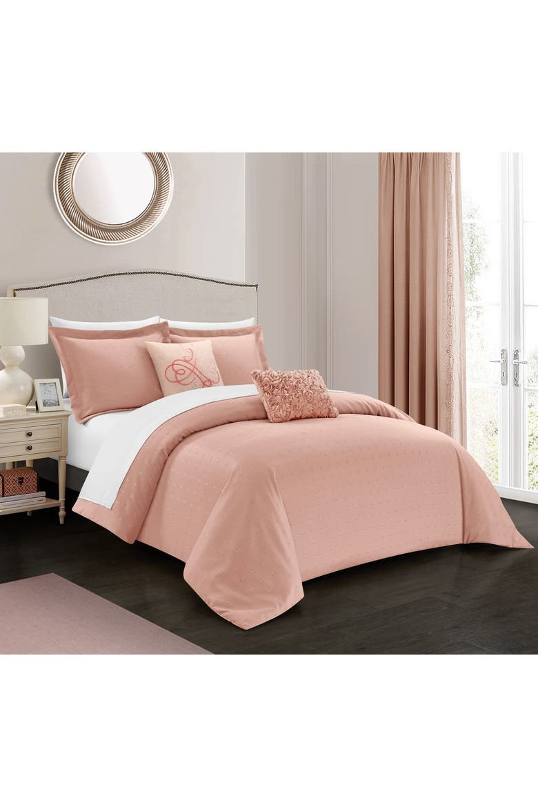 CHIC Emmeline Casual Country Pleated Design Queen 5-Piece Set - Blush ...