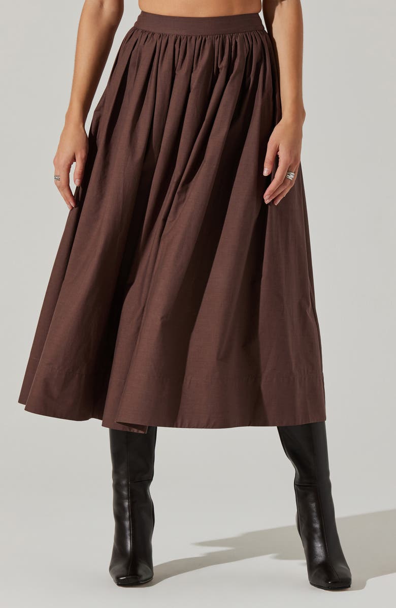 ASTR the Label Diandra Cotton Blend Midi Skirt, Alternate, color, 
