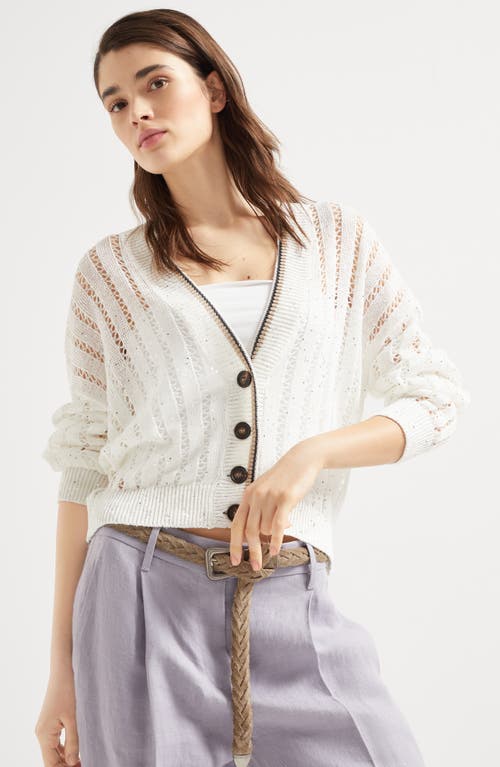 Brunello Cucinelli V-neck Long-sleeved Sweater In White