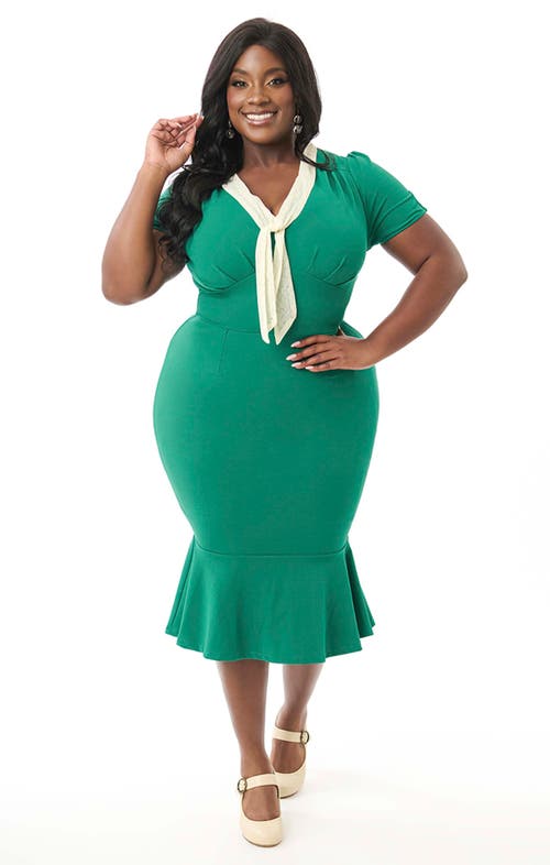 Shop Unique Vintage Plus Size Knit Holloway Peplum Wiggle Dress
