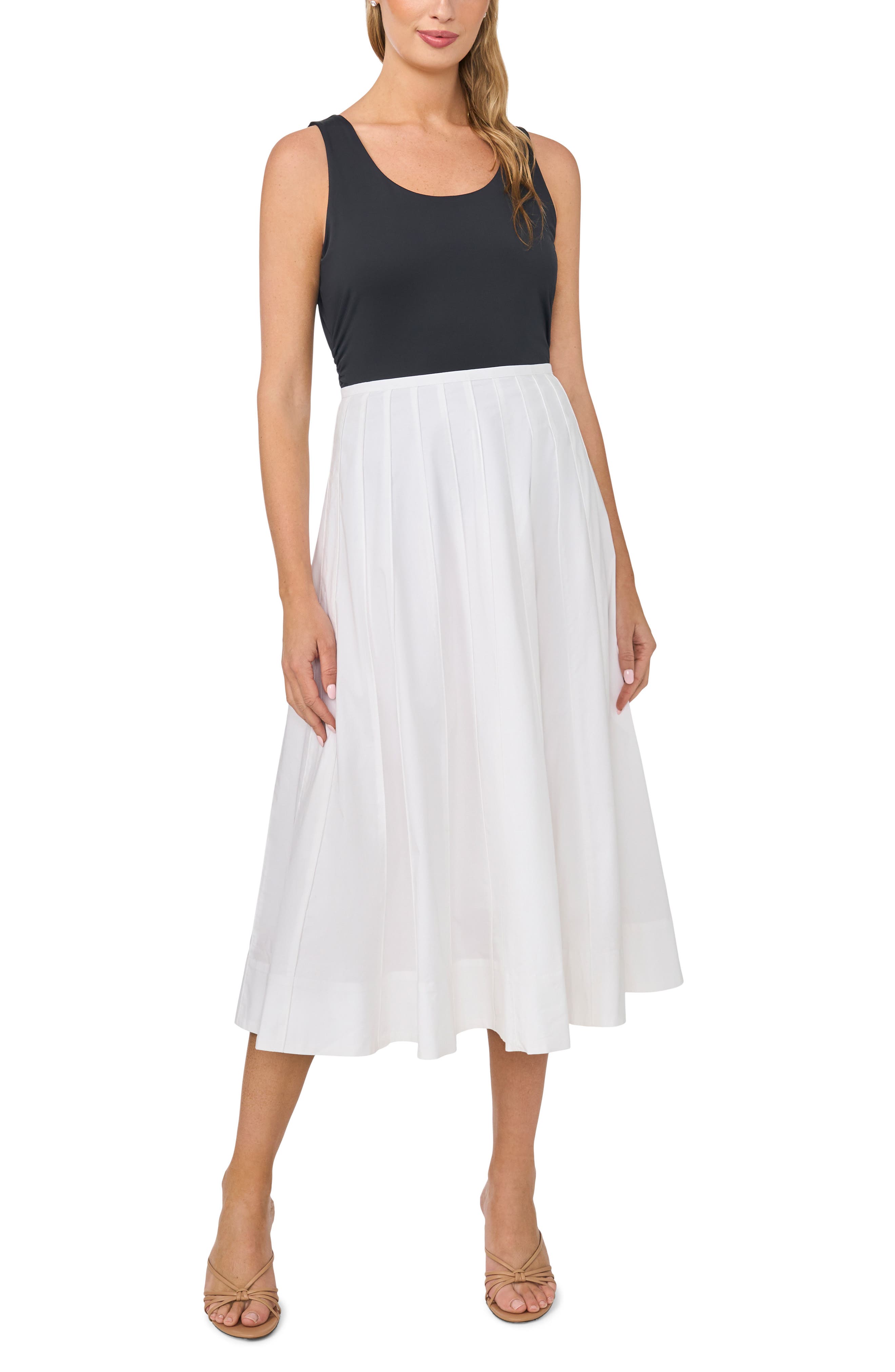 Halogen® Pintuck Cotton Midi Skirt (Women) | Nordstrom