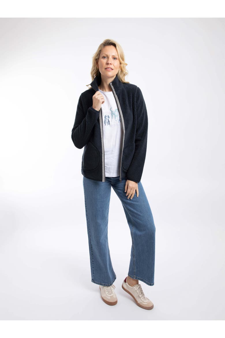 Lucille Lightweight Full Zip Borg Fleece, Alternate, color, Navy