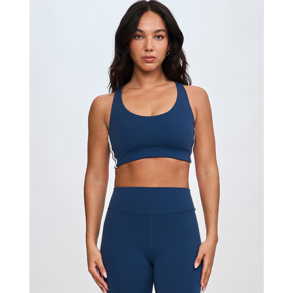 Rebody Active ReLuxe Cleo Bra in Navy/white at Nordstrom, Size 32B