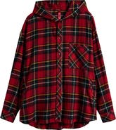 SKIMS Plaid Flannel Hooded Pajama Top
