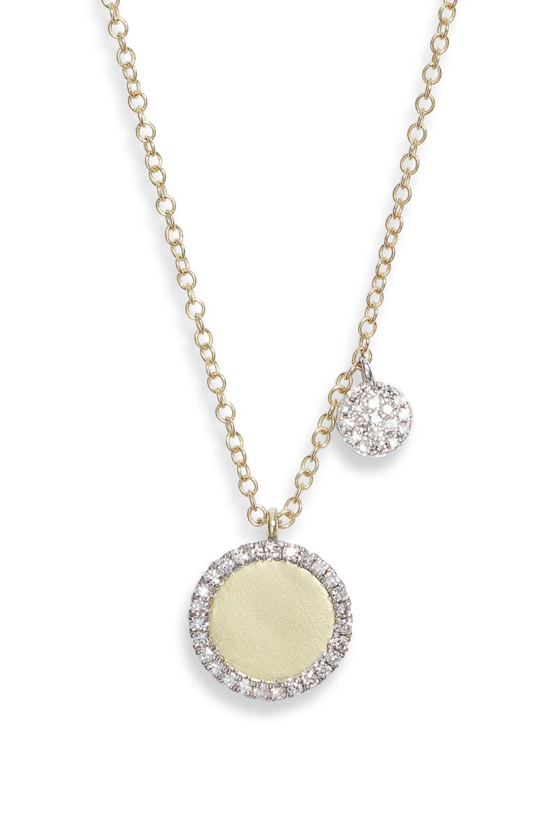 Disc Diamond Necklace, Main, color, YELLOW GOLD