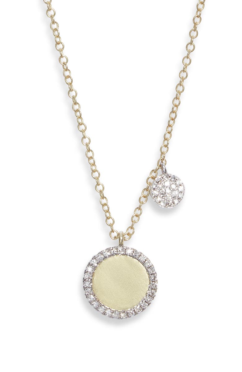 Meira T Disc Diamond Necklace, Main, color, Yellow Gold