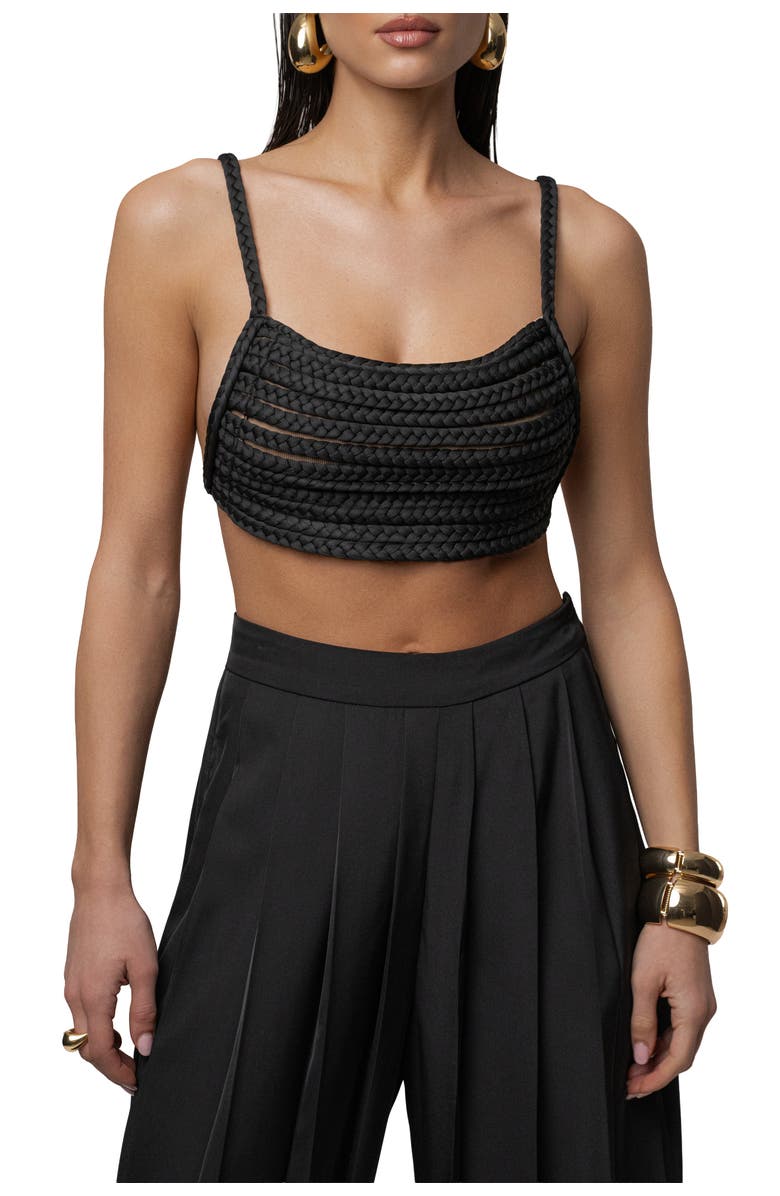 JLUXLABEL Sofie Braided Top, Alternate, color, Black
