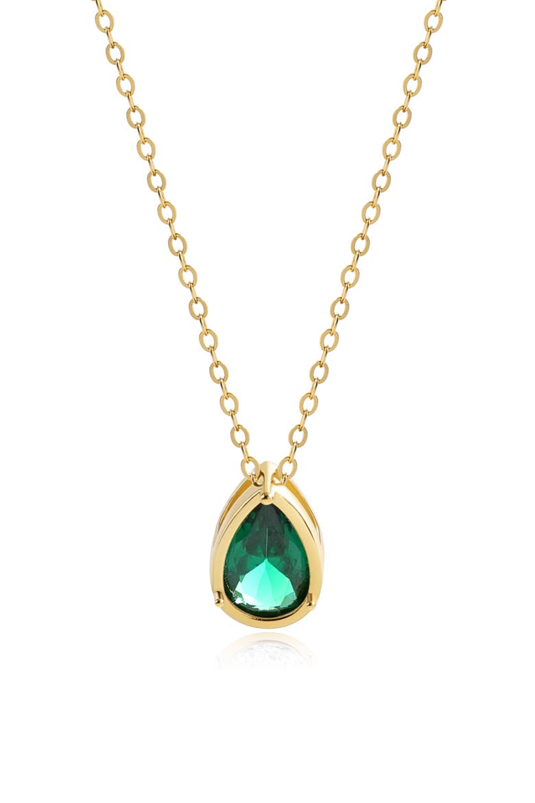 Teardrop Necklace, Main, color, Emerald Zircon
